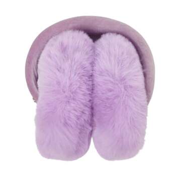 Violet and Brooks Velvet Foldable Furry Ear Muffs - Winter Warmers for Women