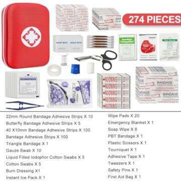 First Aid Kit Home 274PCS Emergency Kit Home Supplies First Aid Kits for Car Camping Essentials for Adventures Boat Public