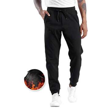 THE GYM PEOPLE Men's Fleece Joggers Pants with Deep Pockets Athletic Loose-fit Sweatpants for Workout, Running, Training