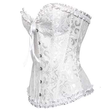 frawirshau Corset Top Plus Size Corsets for Women Bustiers & Corsets White Corset Renaissance Corset Size S