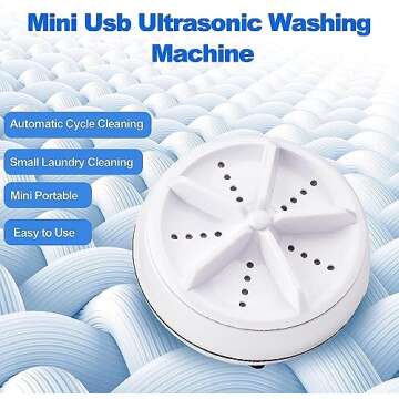 Portable Washing Machine, Mini Ultrasonic Washing Machine 3 in 1 Dishwashers Ultrasonic Waves Suitable for Home, Business, Travel, College Room, RV, Apartment (3.5IN)