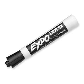 EXPO Dry Erase Markers, Chisel Tip, Black, Low-Odor, Perfect for Whiteboards, Non-Porous Surfaces & Home Offices (Pack of 1, 36 Count Total)