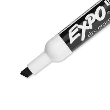 EXPO Dry Erase Markers, Chisel Tip, Black, Low-Odor, Perfect for Whiteboards, Non-Porous Surfaces & Home Offices (Pack of 1, 36 Count Total)