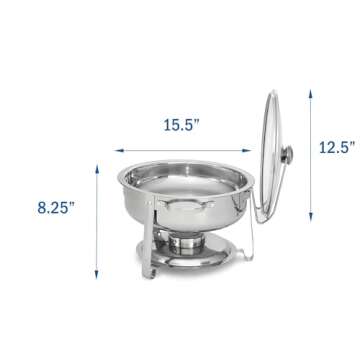 NUCU-Vollrath Home Food Chafer 4-Quart - Elegant Stainless Steel Design