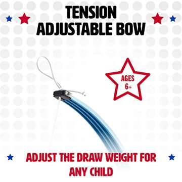 NSG Deluxe Bow and Arrow Set for Kids - Toy Archery Bow with Large Freestanding Target, Suction Cup Arrows, and Quiver