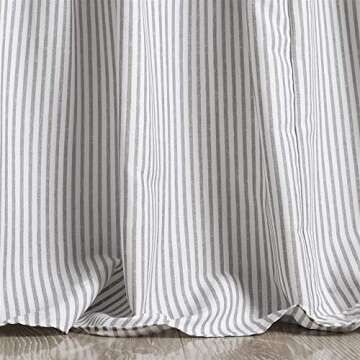 Lush Decor Lush Décor Ticking Stripe Bedspread Gray Vintage Chic Farmhouse Style Lightweight 3 Piece Set Queen,