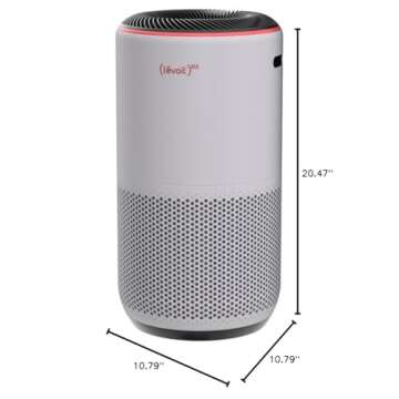 LEVOIT Air Purifiers for Home Large Room Up to 1980 Ft² in 1 Hr With Air Quality Monitor, Smart WiFi and Auto Mode, 3-in-1 Filter Captures Pet Allergies, Smoke, Dust, Pollen, Core 400S, Gray