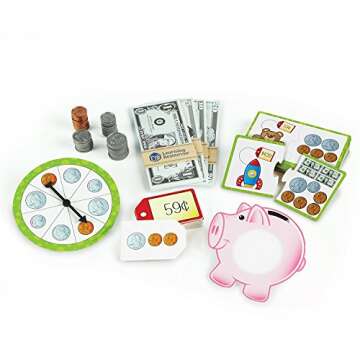 Learning Resources Money Activity Set - 102 Pieces, Ages 5+ Play Money for Kids, Pretend Money for Kids, Play Money Set, Money and Banking Play Toys, Kindergartner Learning Toys