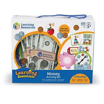 Learning Resources Money Activity Set - 102 Pieces, Ages 5+ Play Money for Kids, Pretend Money for Kids, Play Money Set, Money and Banking Play Toys, Kindergartner Learning Toys