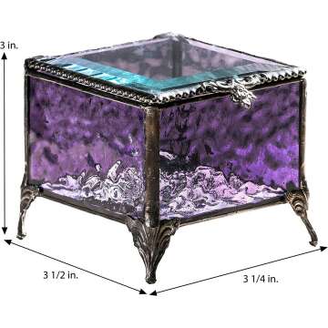 Purple Glass Jewelry Box