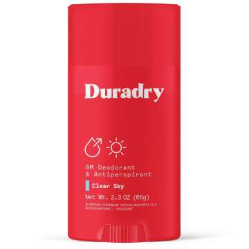 Duradry AM Deodorant & Antiperspirant - Prescription Strength Deodorant for Hyperhidrosis, Antiperspirant for Women & Men, Armpit Sweat Protection, Silicone-free - Clear Sky, 2.3 Oz (Pack of 1)