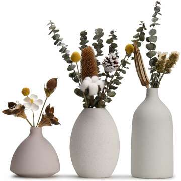 Wild & Wise Set of 3 Ceramic vase, Scandinavian Large vases-Minimalist Boho vase, Vases for Flower, Boho vases,Tall vase, Modern vase, Vases for Decor, Vase for Pampas Grass, Fall vases-Neutral Tones