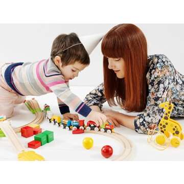 BRIO My First Railway - 33727 Beginner Pack | Engaging Wooden Toy Train Set for Toddlers Age 18 Months and Up | FSC-Certified Materials | Compatible with All My First Railway and BRIO World Toys