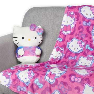 Hello Kitty Silk Touch Throw & Hugger Set 50x60