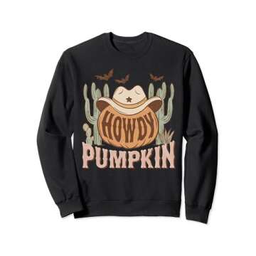 Cute Halloween women rodeo spooky season ghost fall western Sweatshirt