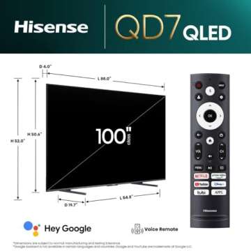 Hisense 100-Inch QLED 4K Smart TV 2024 Model