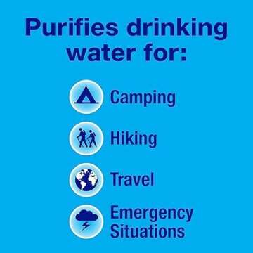 Potable Aqua Water Purification Tablets, Portable and Effective Water Purification Solution for Camping, Hiking, Emergencies, Natural Disasters and International Travel, Two 50ct Bottles, Blue