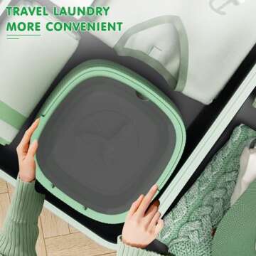 Superday Portable Laundry Machine - 11L Mini Washer for Baby Clothes, RV, Apartment - Foldable & Powerful Deep Clean