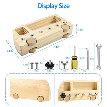 USATDD Montessori Screw Driver Board for Kids Basic Skills Educational Game Preschool Early Learning Sensory Toys Homeschool Supplies Classroom STEM Gift for 3 4 5 Year Old Toddlers Boys Girls