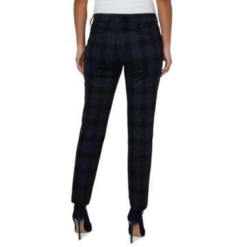 Liverpool Los Angeles Women's Kelsey Knit Trousers, Black/Dark Slate Tartan Plaid, 8/29