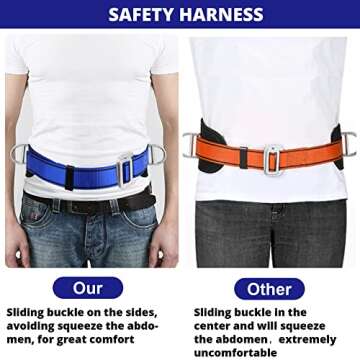 Trsmima Safety Climbing Harness Belt with Waist Pad & 2 D Rings