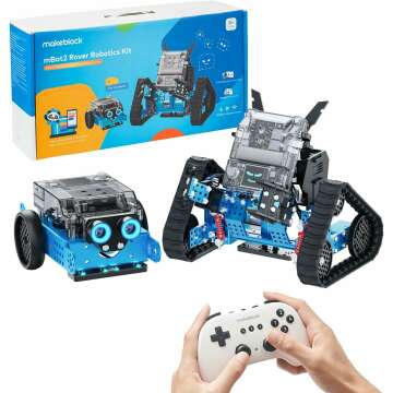 Makeblock mBot2 Rover Robotics Kit, Interactive Emo Robot for Coding Learning and Outdoor Play, Remote Control Coding Robot for Kids 8-12 and up, STEM Educational Building Toys Gifts for Kids