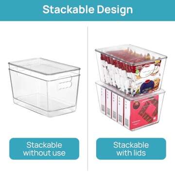 Clear Stackable Storage Bins - 6 Pack Vtopmart