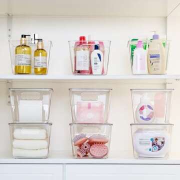 Clear Stackable Storage Bins - 6 Pack Vtopmart