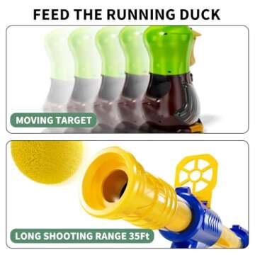 BABY HOME Babyhome Duck Shooting Toys for Kids 3-5 Years, 2 Packs of Foam Shooting Toy with Movable Shooting Game, Interactive Competition Game Gifts for Boys and Girls Ages 6 7 8 9+ Years Old