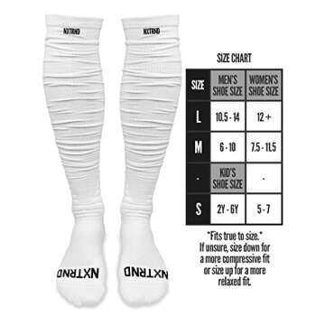 Nxtrnd XTD Scrunch Football Socks - Extra Long, Padded for Comfort (L/XL)