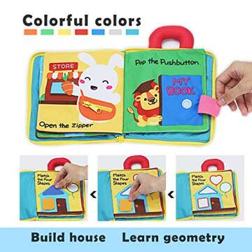 beiens 3Pcs My Quiet Books, 9 Theme Soft Activity Books for Babies, Toddler Learning Sensory Story Book, Life Skill Education & Identify 3D Cloth Busy Books for Infants, Boys and Girls Soft Toy