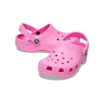 Crocs Unisex-Infant Classic Littles Clogs, Baby Shoes for Girls and Boys, Taffy Pink, 2-3 Infant