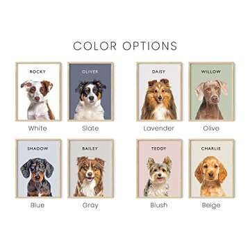 HAUS AND HUES Create Your Own Framed Wall Art Pet Portrait - Dog Wall Art and Cat Art Wall Decor Personalized Poster - Pet Memorial Gifts Custom Posters - Custom Picture Framed Art