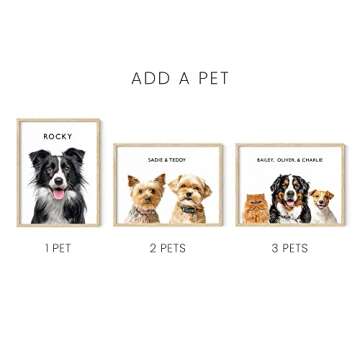 HAUS AND HUES Create Your Own Framed Wall Art Pet Portrait - Dog Wall Art and Cat Art Wall Decor Personalized Poster - Pet Memorial Gifts Custom Posters - Custom Picture Framed Art