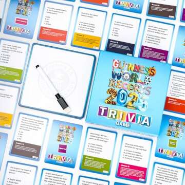 Guinness Book of World Records 2025 Trivia - Game for Adults, Kids and Families That Includes 200 Cards, 4 Whiteboards, and 4 Dry-Erase Markers That Makes a Great Gift for Game Night and Groups