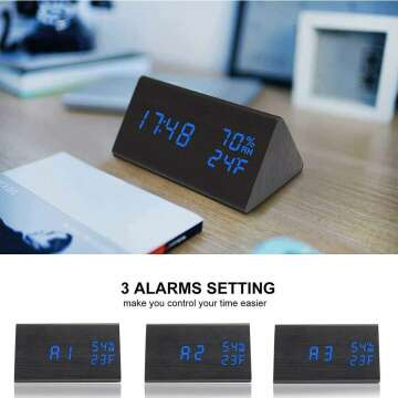 Wooden LED Alarm Clock