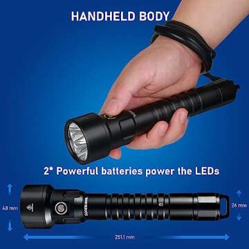 Scuba Diving Flashlight 6800 High Lumens, Sofirn SD09L Super Bright LED Underwater Light with Rechargeable Power, IPX8 Waterproof Submersible Torch for Night Cave Dives （SD09L