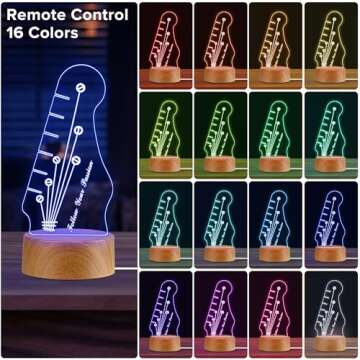 Light Up Guitar Pick Holder, Acrylic Guitar Pick Display,16-Color Luminous Pick Storage Rack,For Acoustic Electric Bass Ukulele Violin, Gift For Music Lovers Guitar Players