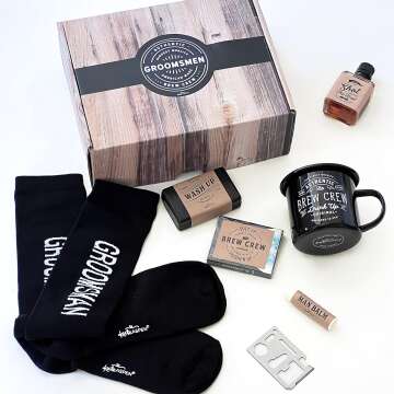 Brew Crew Groomsman Gift Box Kit - Ideal Thank You Set for Weddings