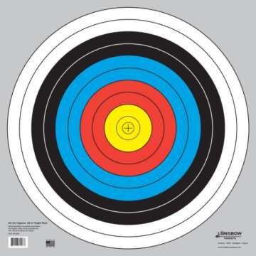 60 cm / 24 in Bullseye Archery (10 Ring) and Gun Targets by Longbow Targets (10 Pack)