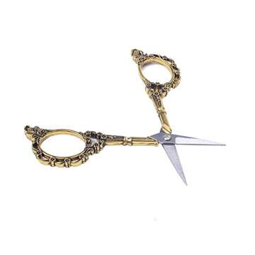 BIHRTC Gold Vintage Plum Blossom Scissors and Classic Crane Design Sewing Scissors for Embroidery, Sewing, Craft, Art Work & Everyday Use