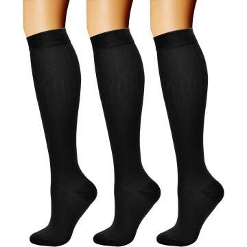 CHARMKING Compression Socks - 3 Pairs for Active Lifestyle