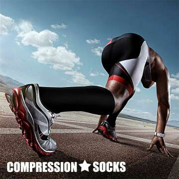 CHARMKING Compression Socks - 3 Pairs for Active Lifestyle