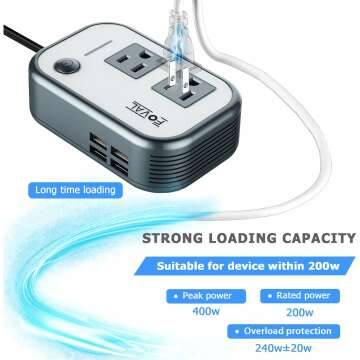 FOVAL 200W Car Power Inverter for Laptop Charging