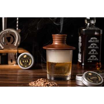 Bourbon Gifts for Men - Cocktail Smoker Kit with Torch and Wood Chips for Whiskey and Bourbon, Old Fashioned Cocktail Kit, Whiskey Gifts, for Dad, Husband and Cocktail Lovers