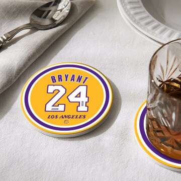 Lakers Ceramic Coaster Set - Ideal for Home Decor