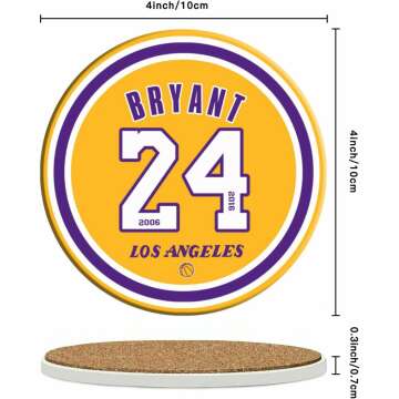 Lakers Ceramic Coaster Set - Ideal for Home Decor