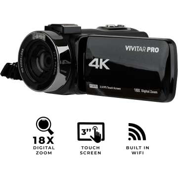 Vivitar 4K Camcorder with Wi-Fi and Ultra HD