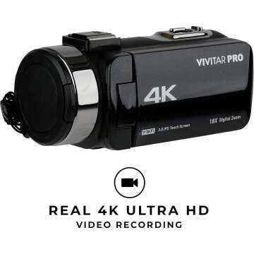 Vivitar 4K Camcorder with Wi-Fi and Ultra HD