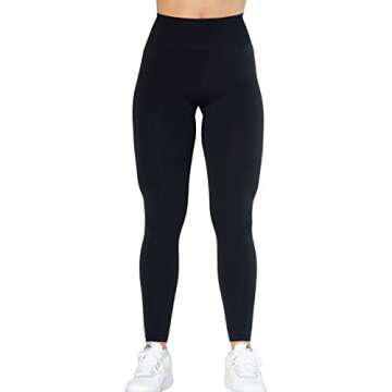 AUROLA Dream Collection Workout Leggings for Women High Waist Seamless Scrunch Athletic Pants Set(Black+Naval Academy) M